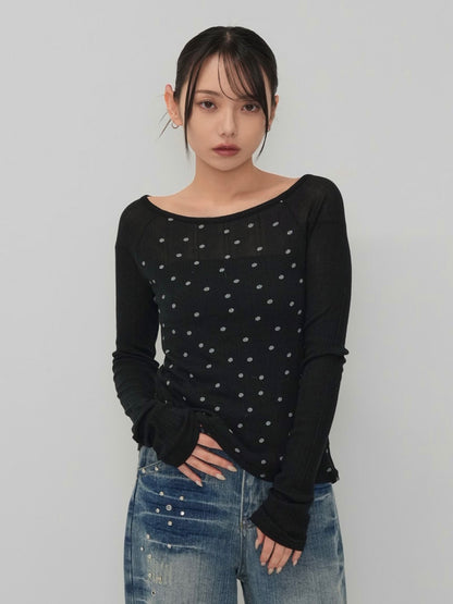 light dot raglan tops