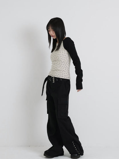 star dot raglan tops
