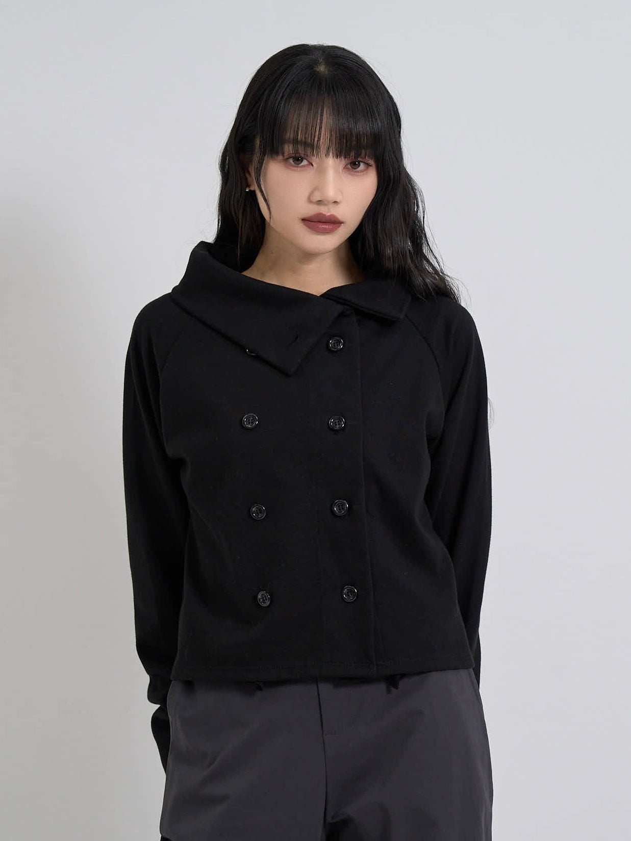 minimal double button cardigan