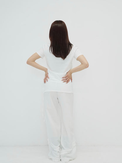 hem ruffle wrap pants