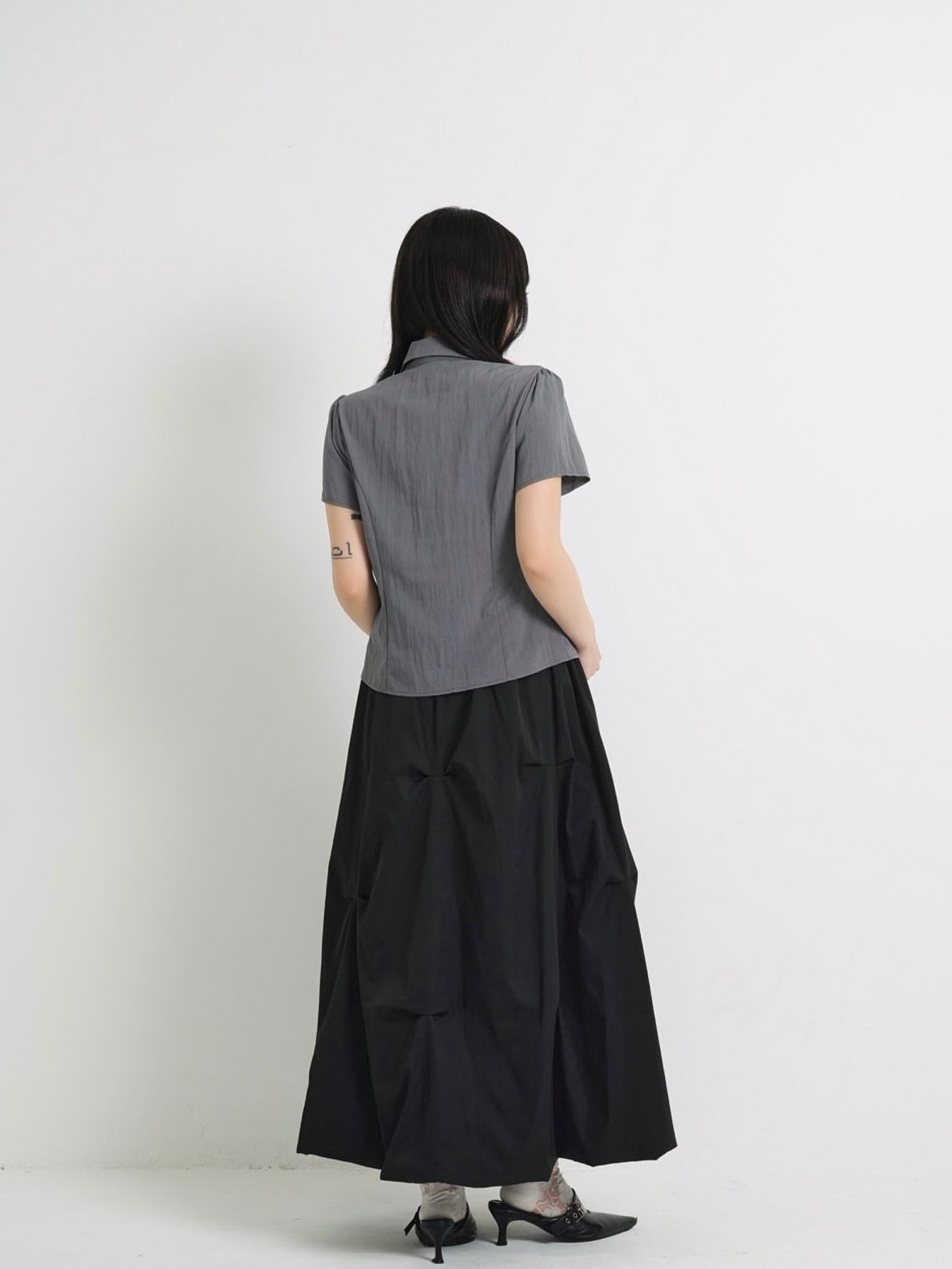 pleated draped blouse