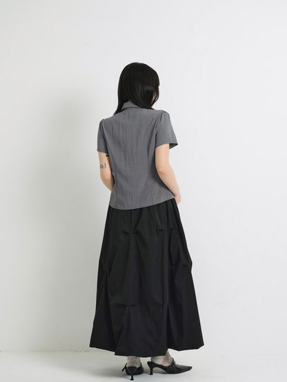 pleated draped blouse