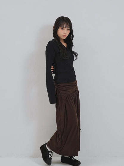 drape gathered long skirt