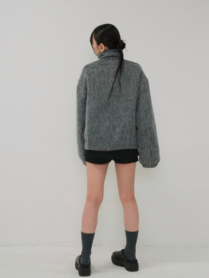 mohair tuck blouson
