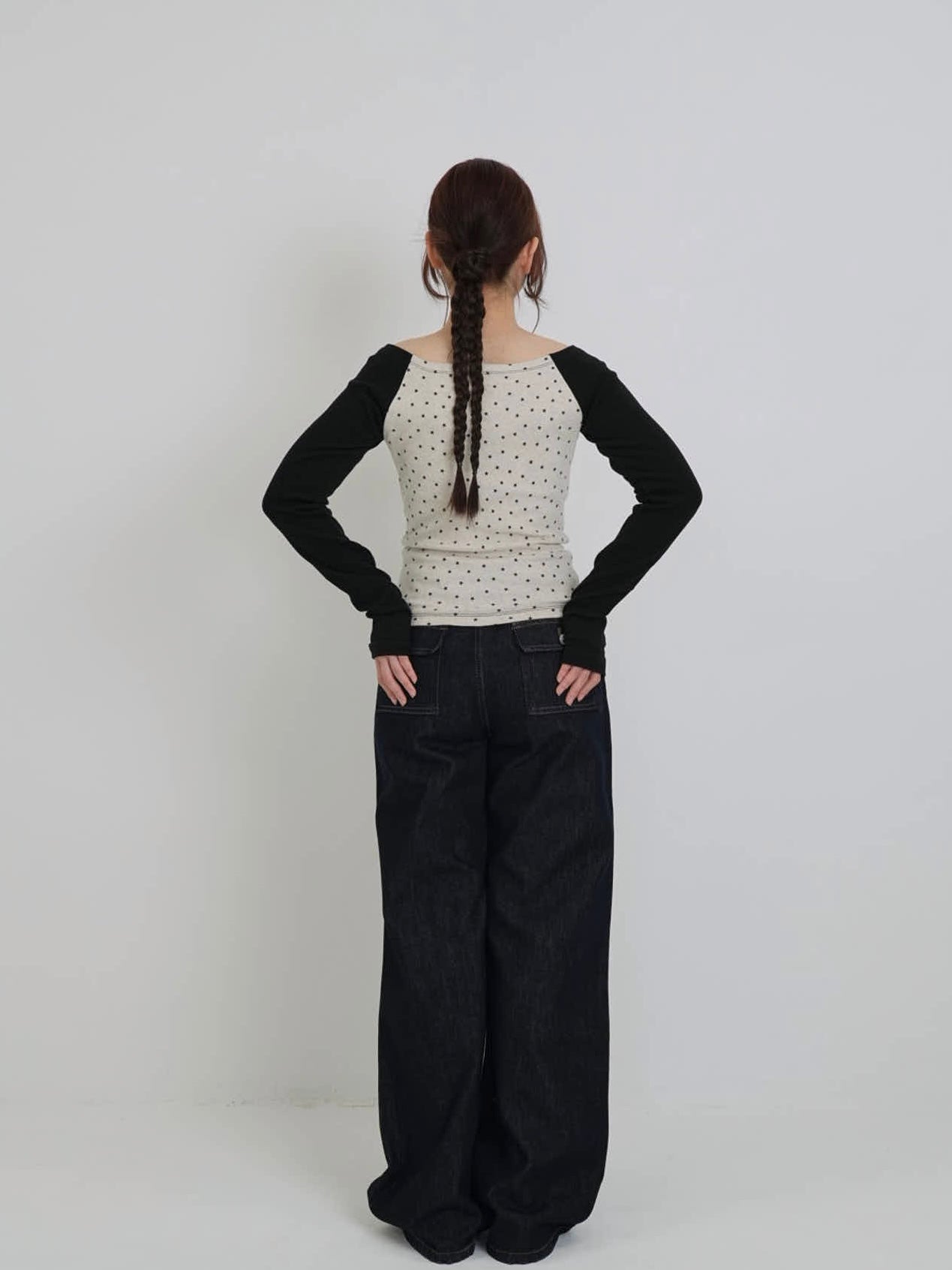 star dot raglan tops｜星ドット柄ラグランスリーブ｜通年・大人