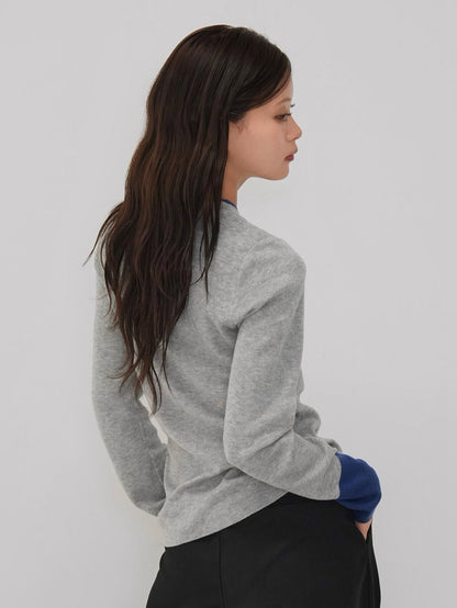 bicolor button round tops