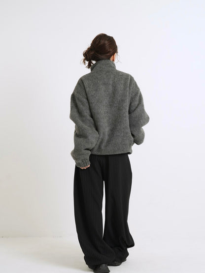 mohair snap blouson