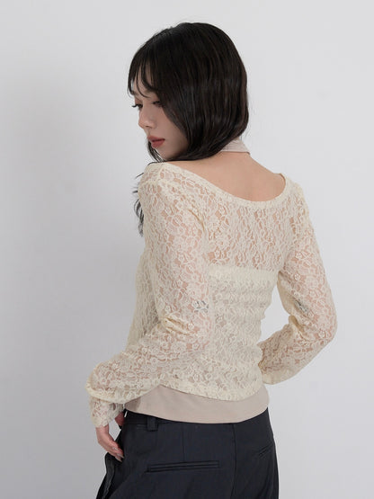 layered lace halter tops