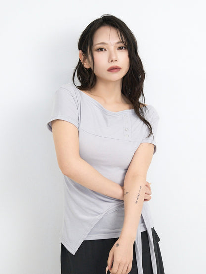 side tie snap tops