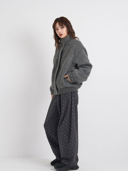 mohair snap blouson