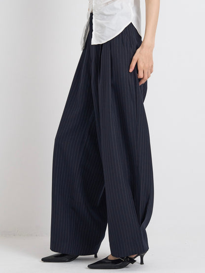wide stripe tuck pants