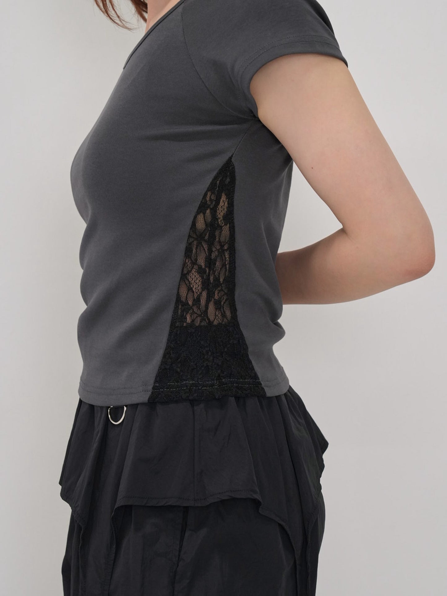 lace panel crop tops