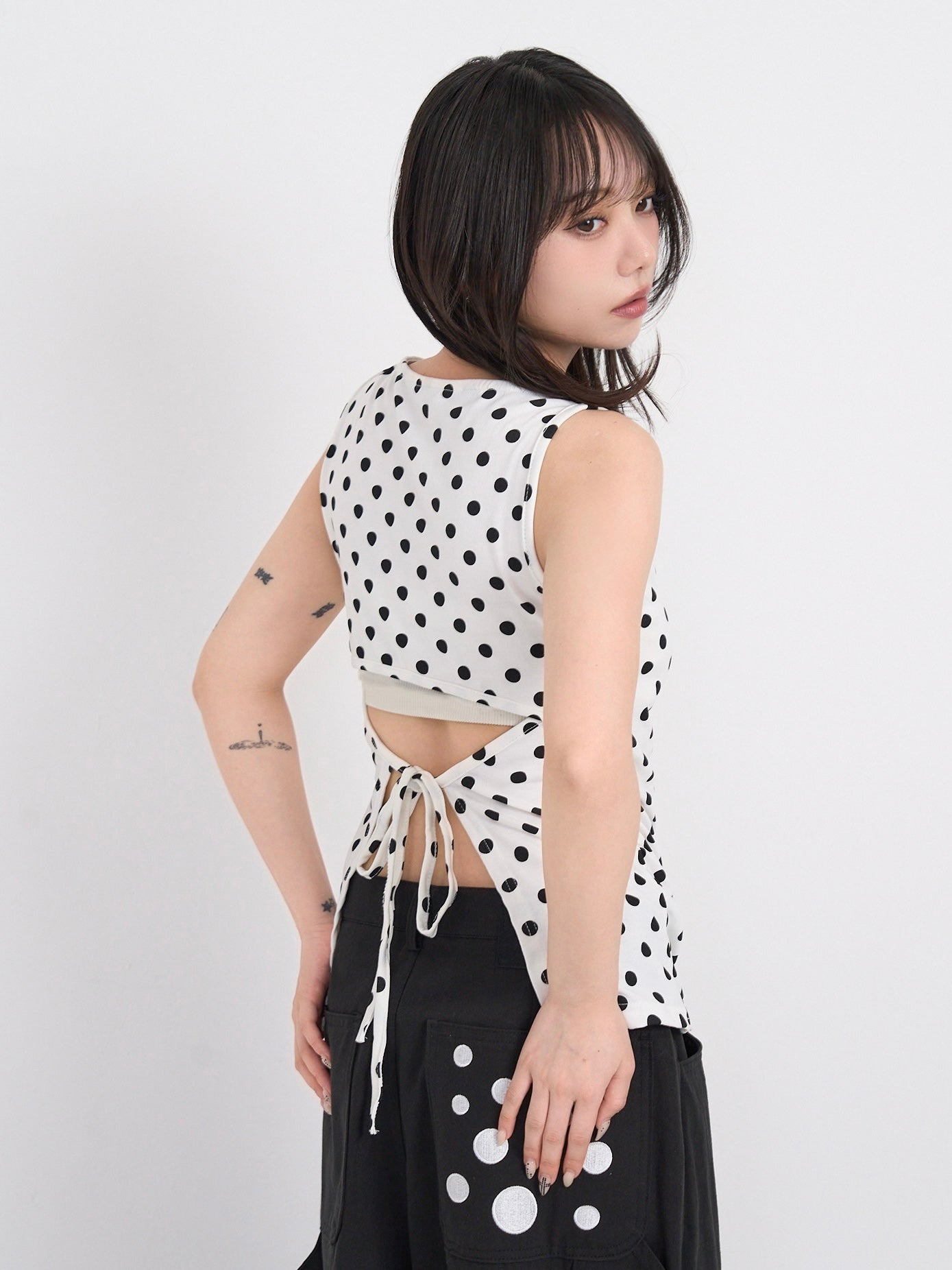 dot back cut out tops