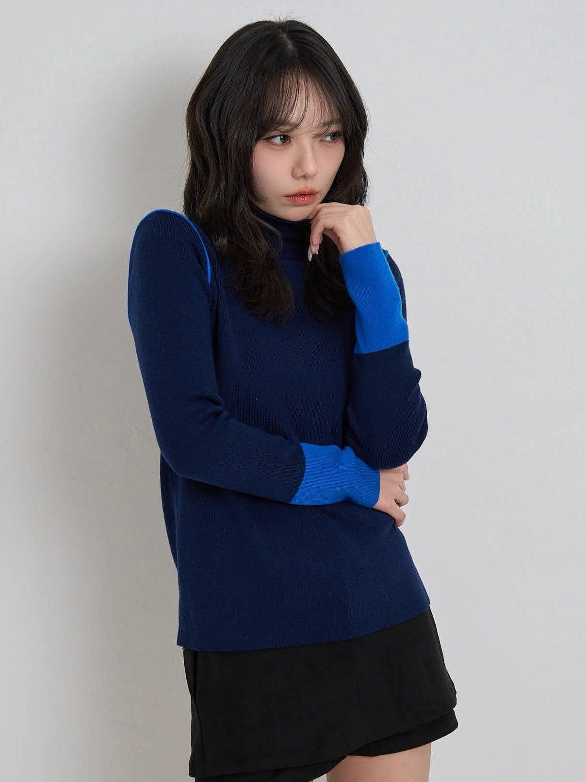 color point turtleneck knit