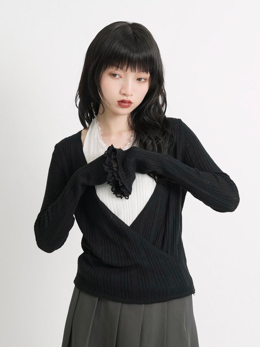 deep v neck cardigan