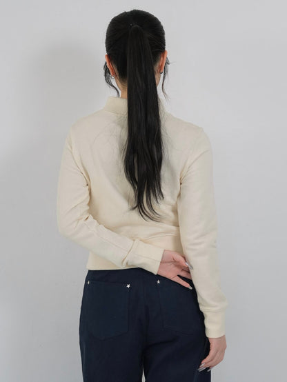 eyelet wave zip tops