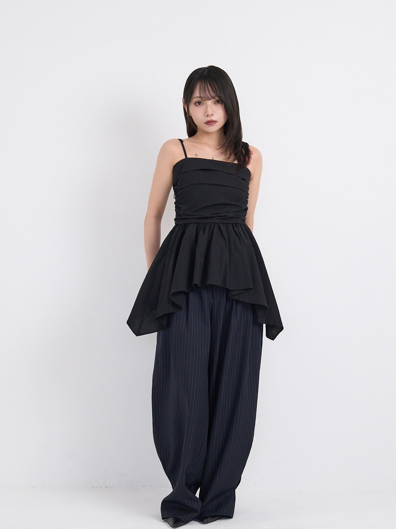 shirring peplum tops
