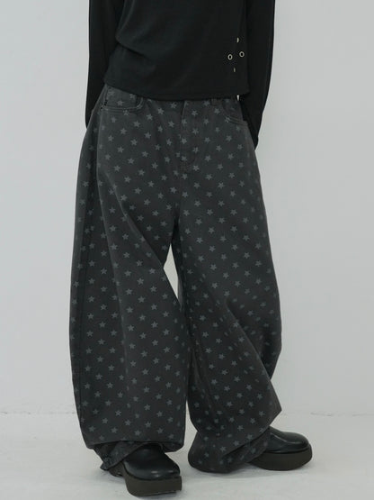 star dot balloon pants