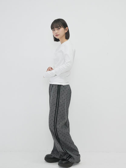 dot wide line pants