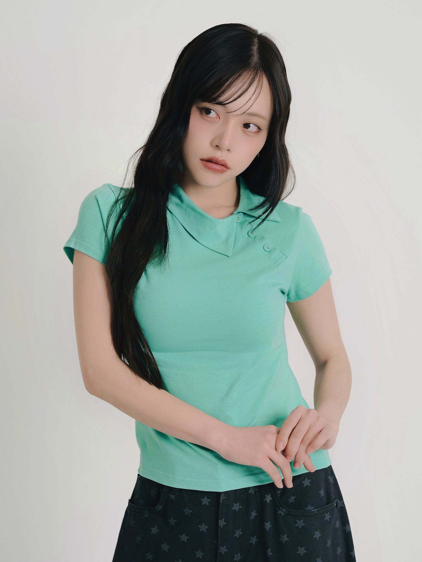 mini collar compact tops