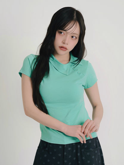 mini collar compact tops