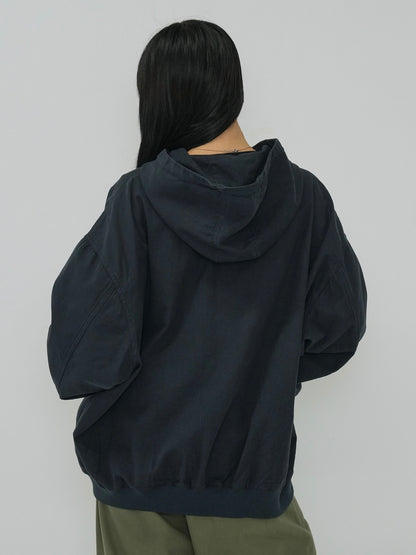over pocket zip up hoodie