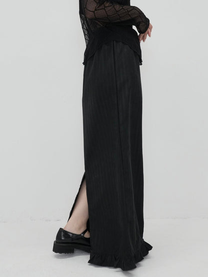 stripe long skirt