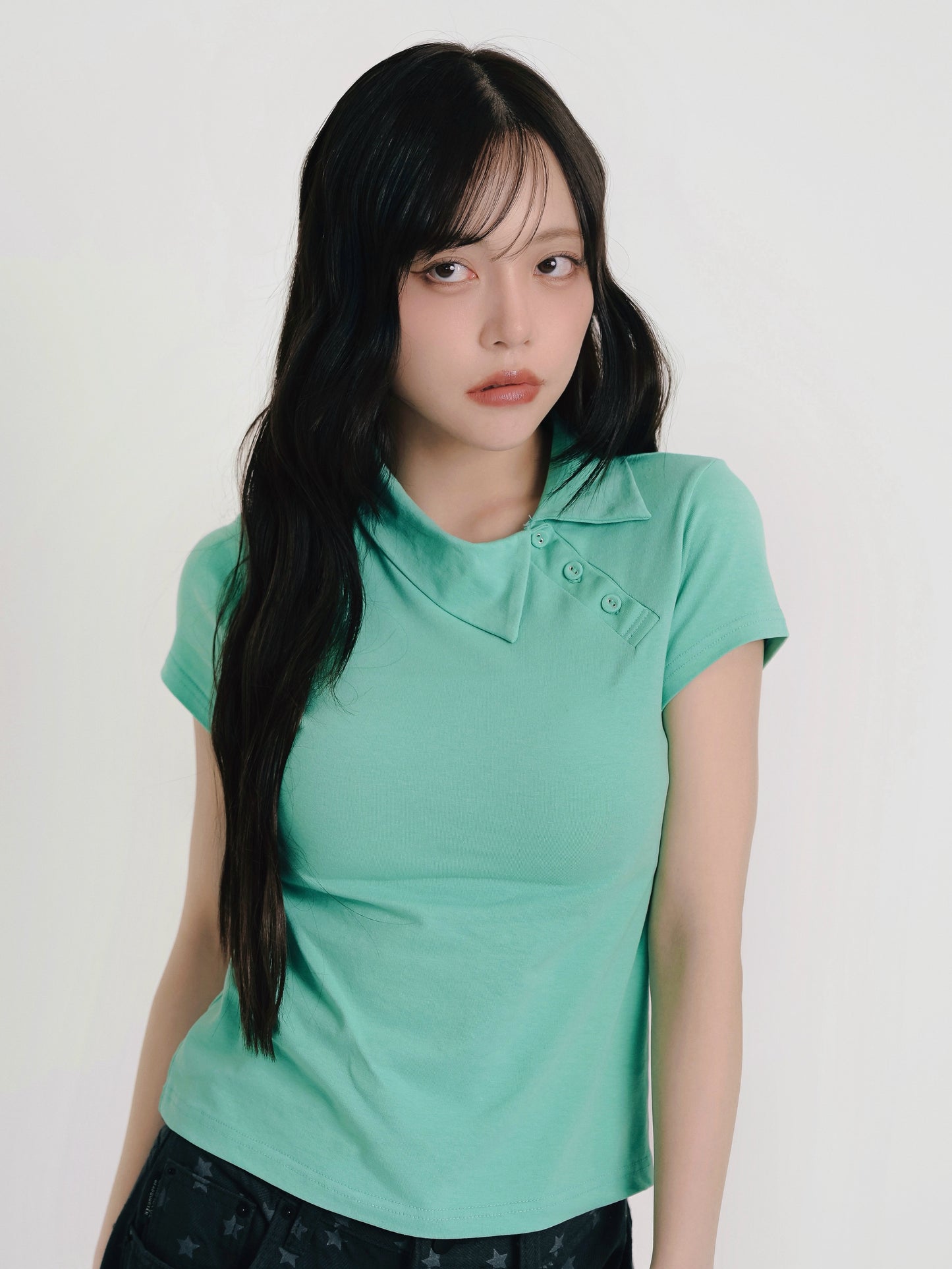 mini collar compact tops