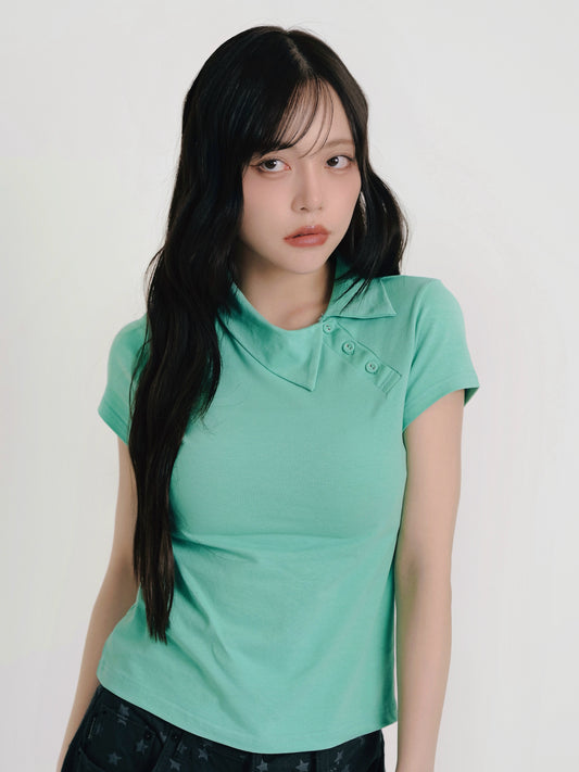 mini collar compact tops