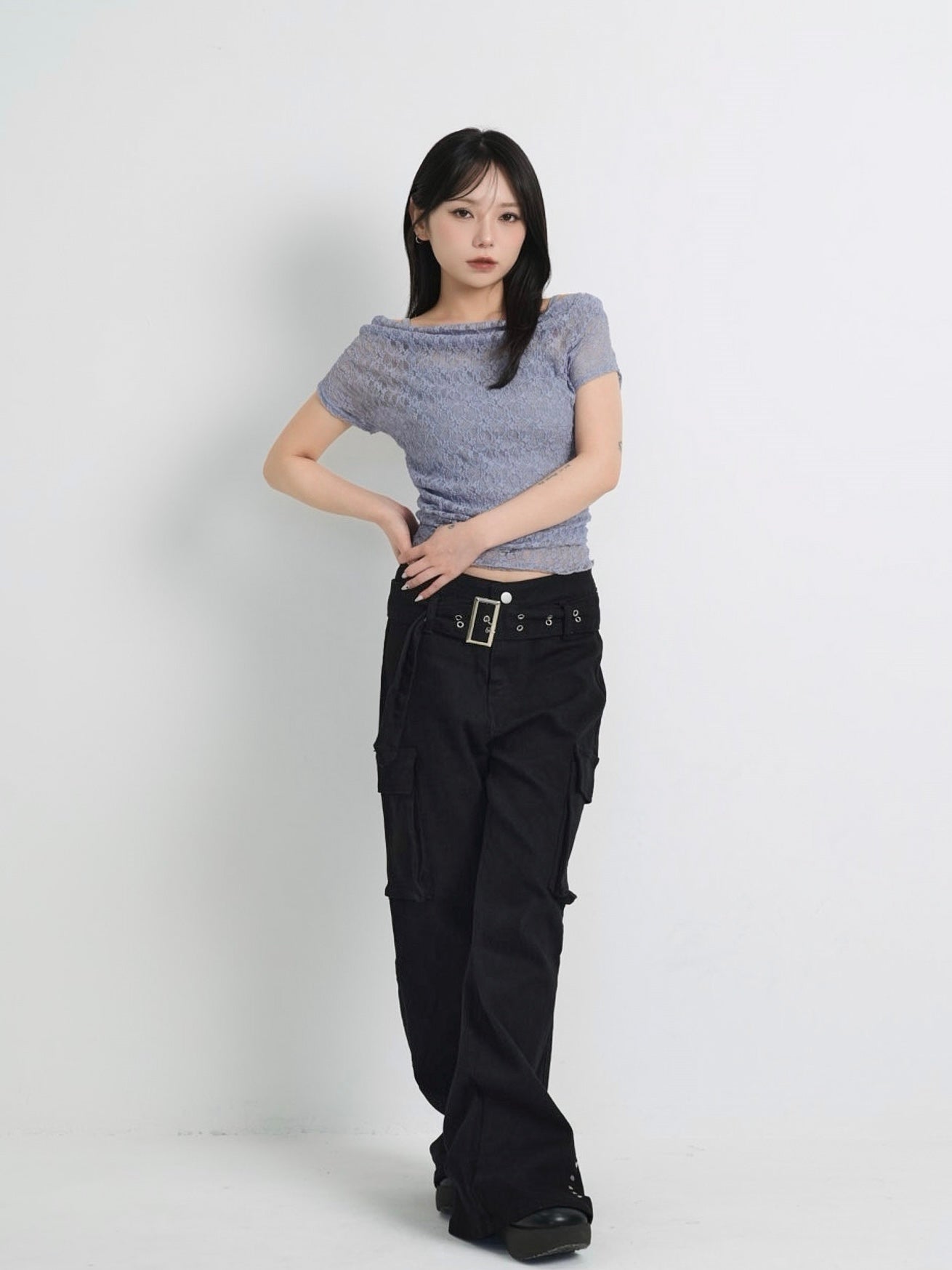 lace shirring off shoulder tops