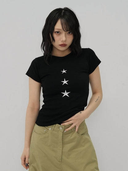 vertical star print tops
