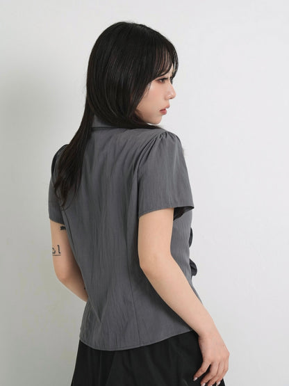 pleated draped blouse