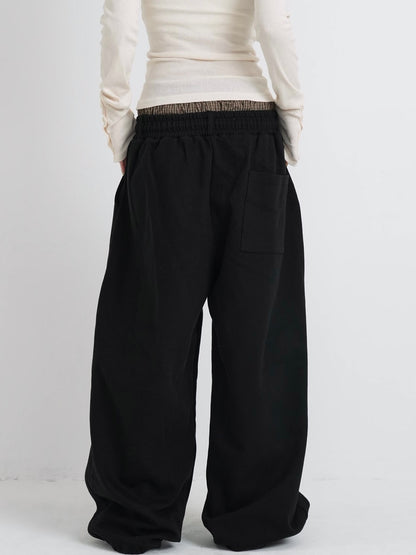 double layered wide pants