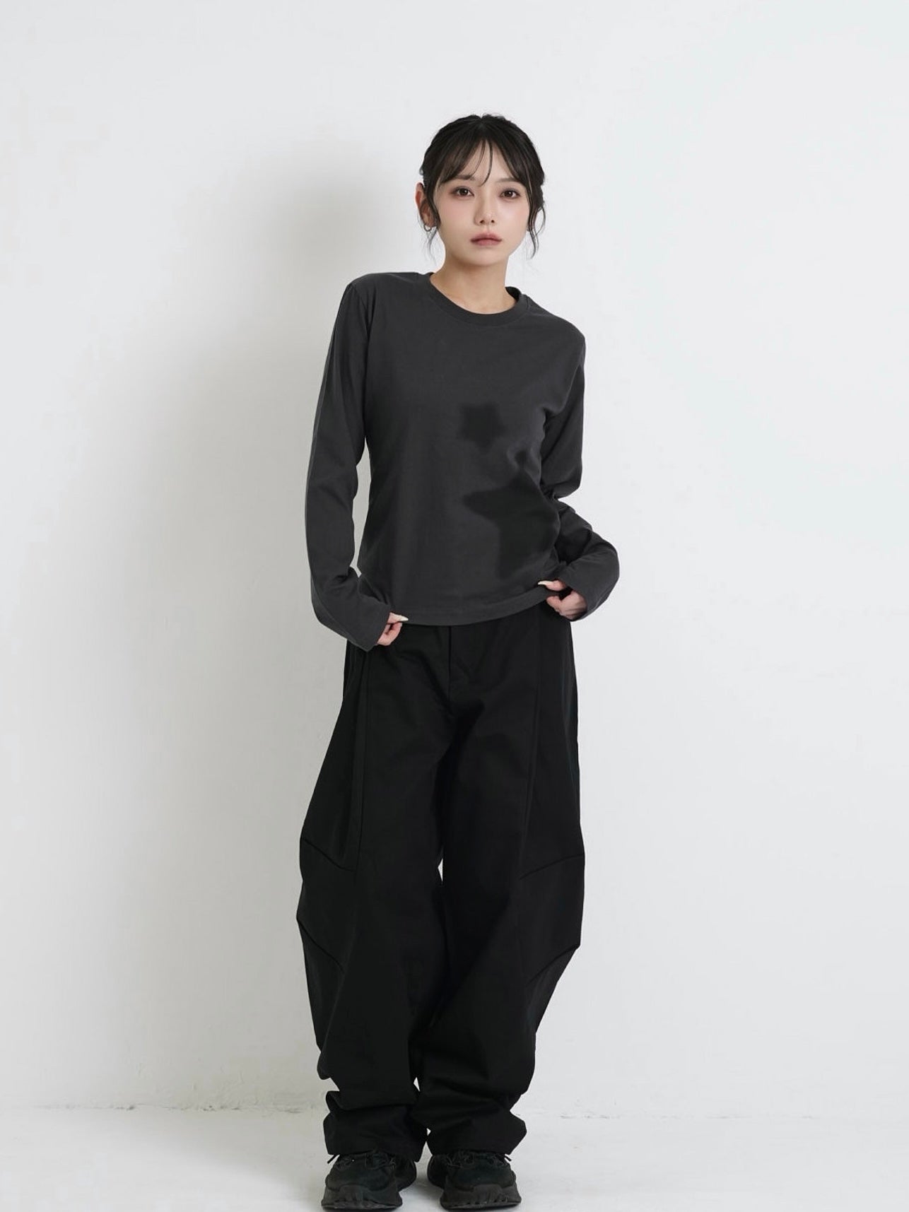 star print basic long tops