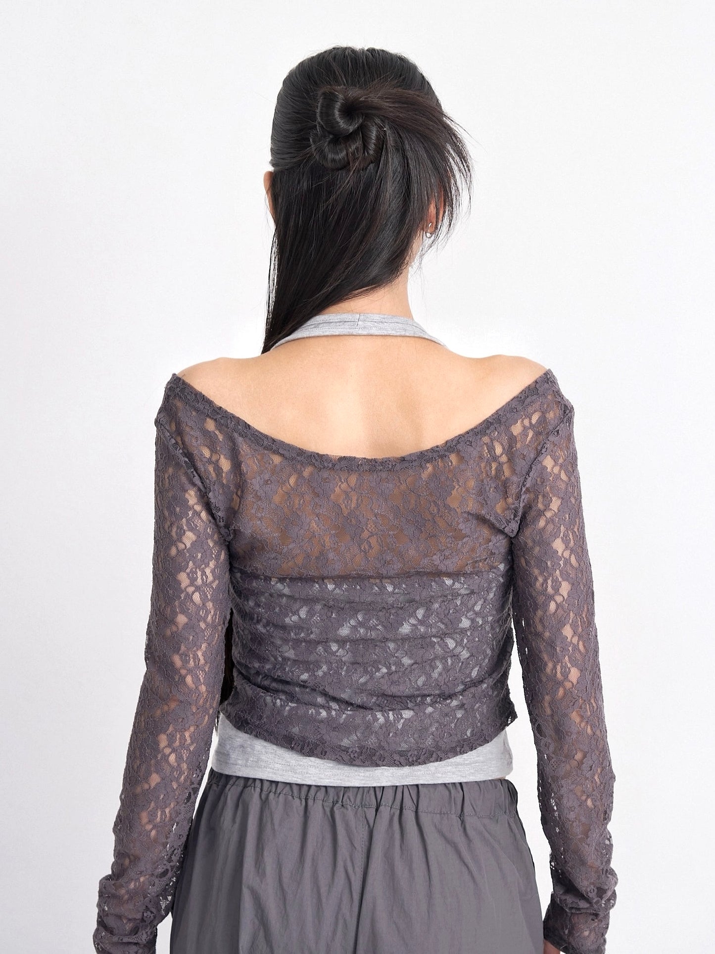 layered lace halter tops