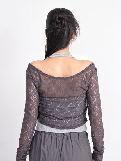 layered lace halter tops