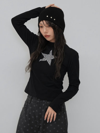 three studs knit beanie