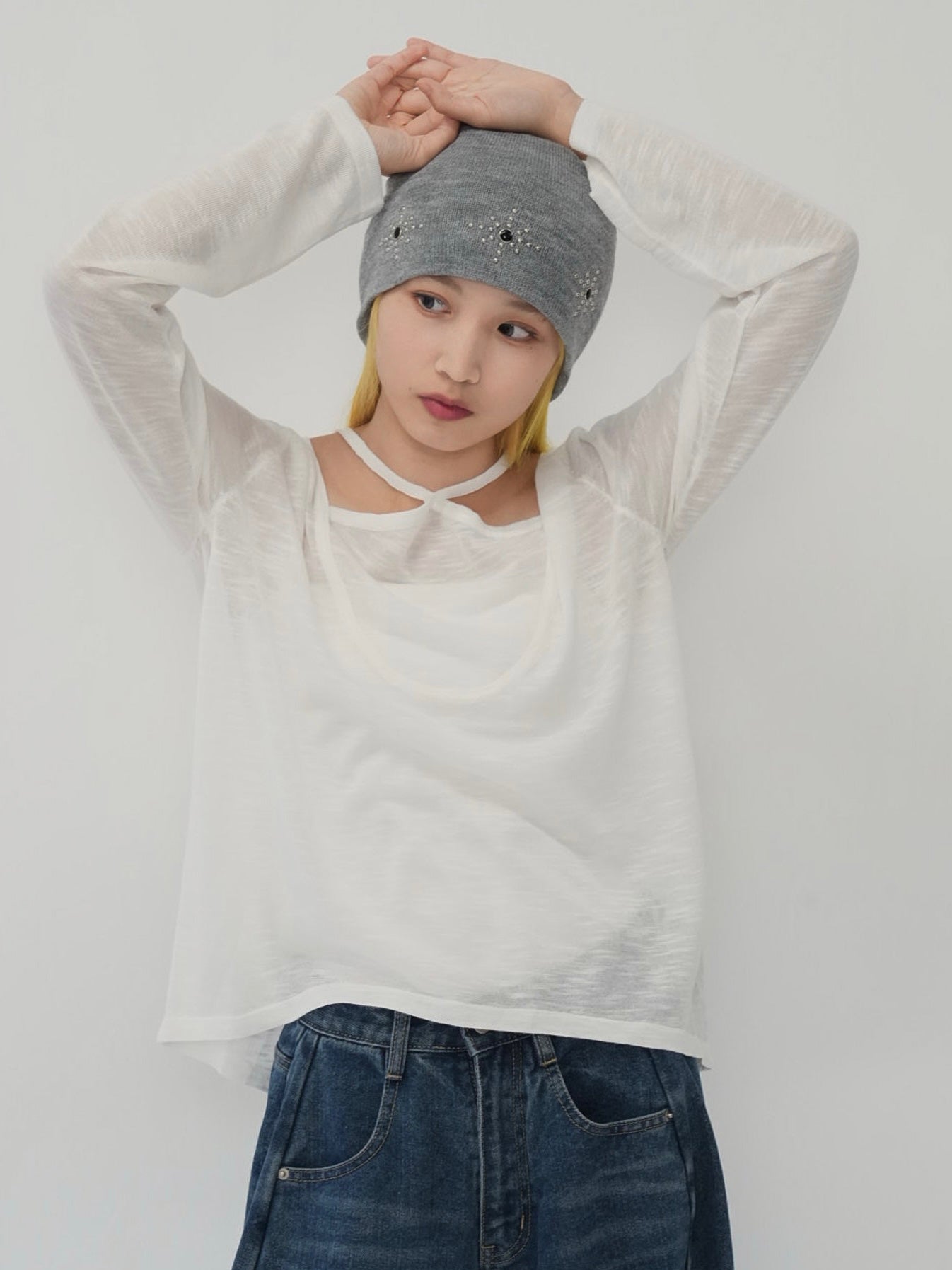 sheer cross knit