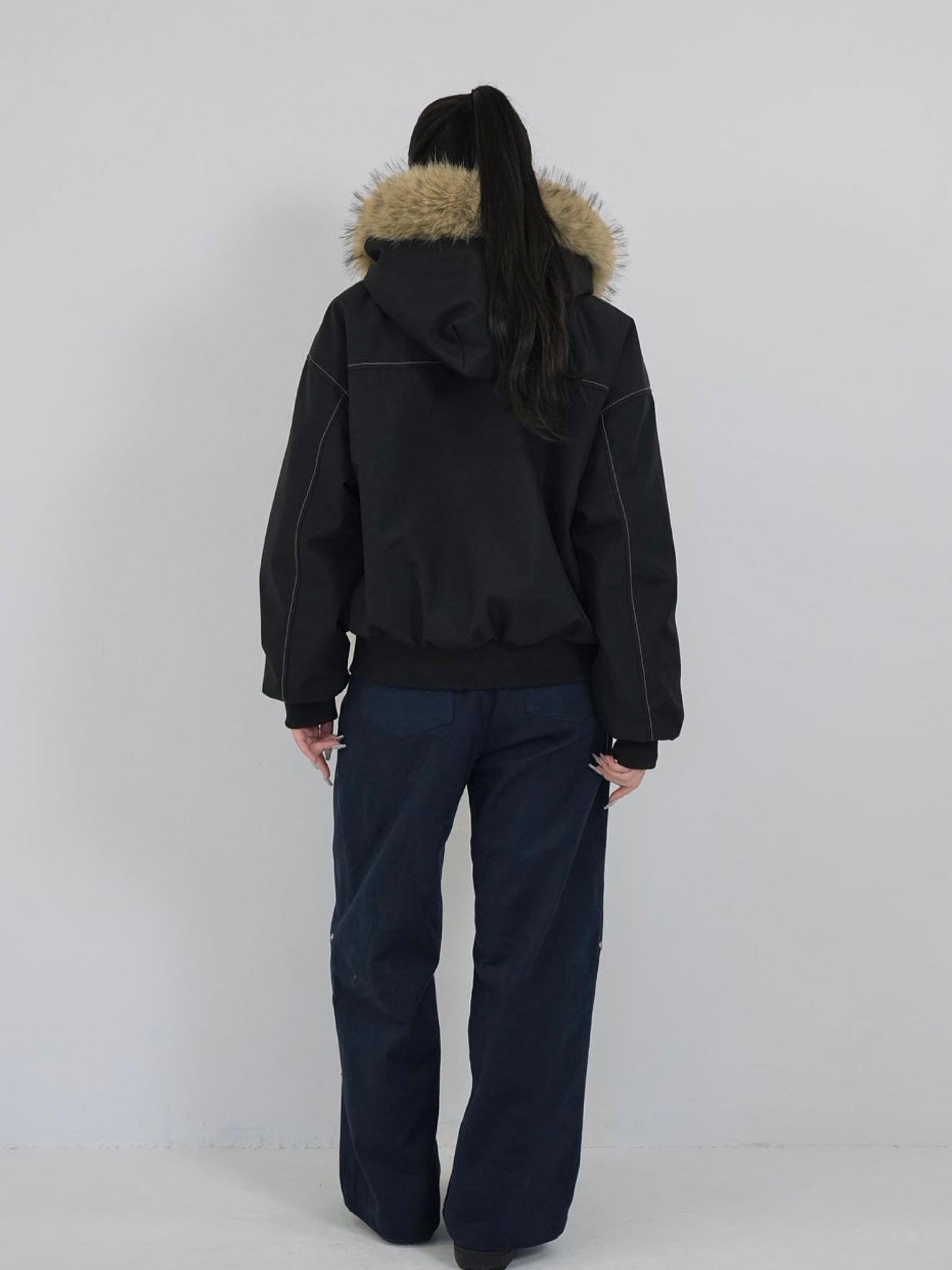 military fur hood jacket