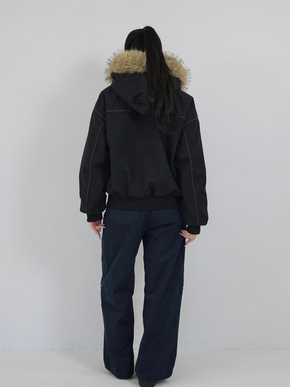 military fur hood jacket