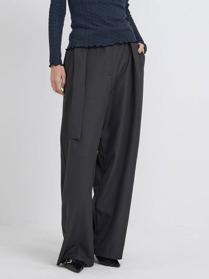 waist cord wide pants