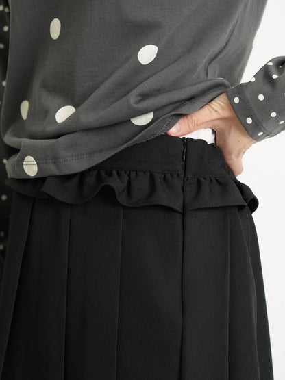 frill waist pleated skirt