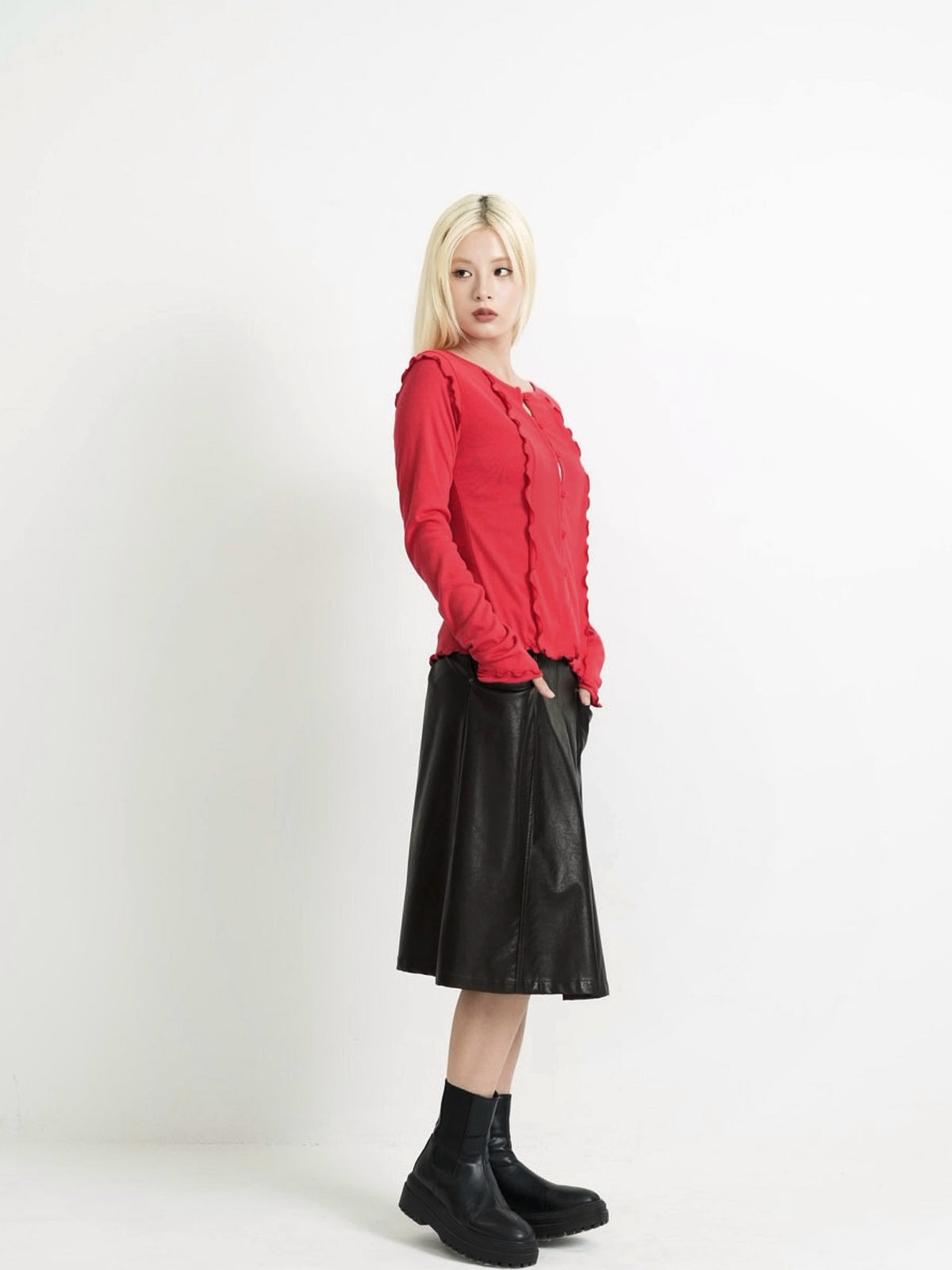 frill trim cardigan