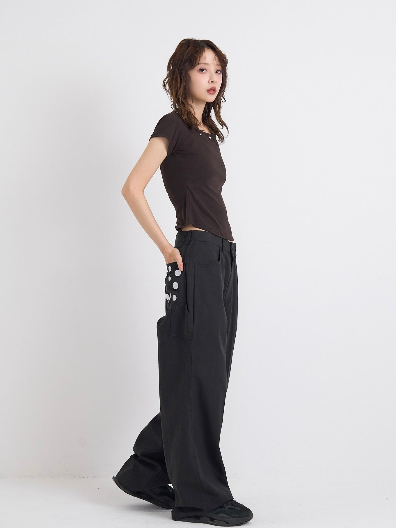 eyelet halter layered tops