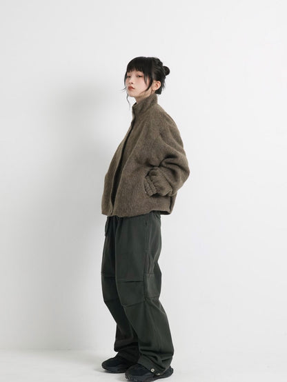 mohair snap blouson