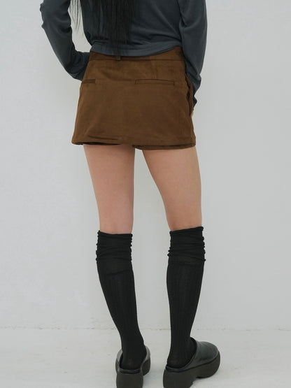 suede mini skirt pants