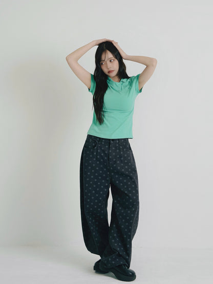 mini collar compact tops
