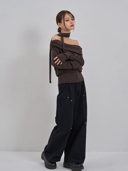mini studs wide pants