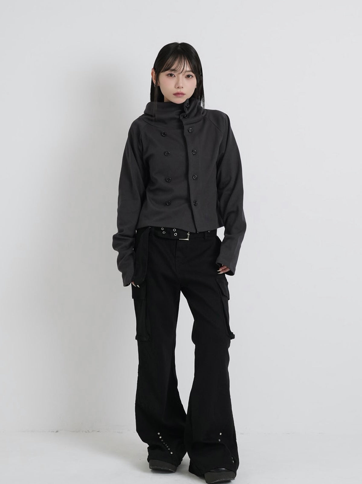 minimal double button cardigan
