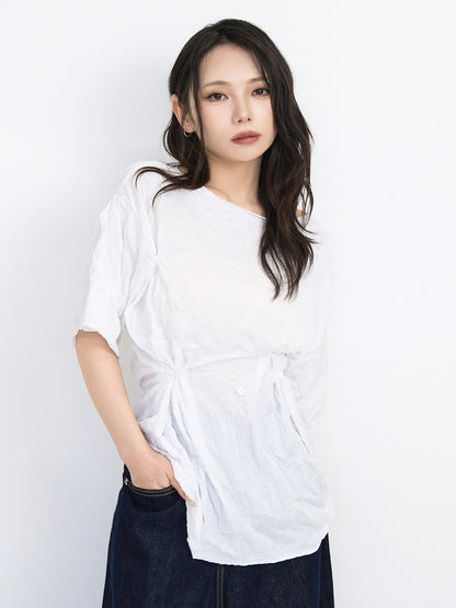 wrinkle adjustable button tops